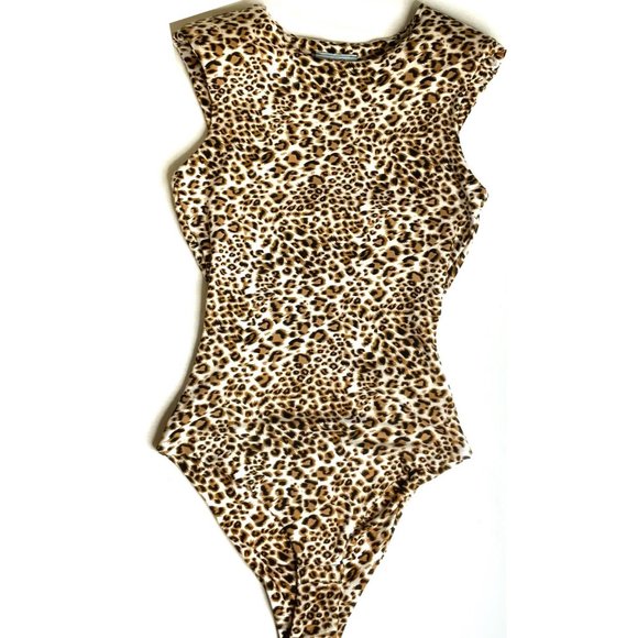 White Padded Shoulder Muscle Tee Bodysuit - Picture 5 of 5